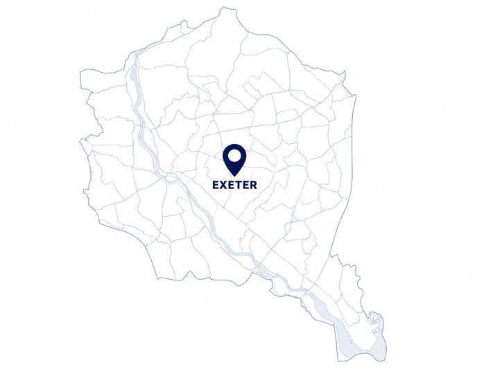 Stretch Ceilings Exeter service area map