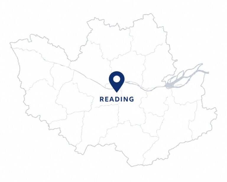 Stretch Ceilings Reading service area map